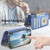 Google Pixel 11 Pro XL Twill Fabric MagSafe RFID Anti-theft Zipper Wallet Leather Phone Case - Dark Blue