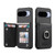 Google Pixel 11 Pro XL Twill Fabric Ring Multi-card Wallet Vegan Leather Phone Case - Black