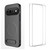 Google Pixel 11 Pro XL WANLONFENG Kickstand Carbon Fiber Texture Magnetic Phone Case with 2pcs Screen Films - Grey