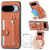 Google Pixel 11 Pro XL Wristband Kickstand Card Wallet Back Cover Phone Case with Tool Knife - Brown