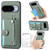 Google Pixel 11 Pro XL Wristband Kickstand Card Wallet Back Cover Phone Case with Tool Knife - Green