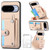 Google Pixel 11 Pro XL Wristband Kickstand Card Wallet Back Cover Phone Case with Tool Knife - Khaki
