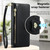 Google Pixel 11 Pro XL Zipper Wallet Heart Buckle Vegan Leather Phone Case with Wrist Strap - Black