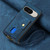 Google Pixel 11 Retro Card Wallet Fold Leather Phone Case with Strap - Blue