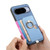Google Pixel 11 Retro Cross Leather Ring Side Insert Card Bag MagSafe Phone Case - Blue