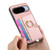 Google Pixel 11 Retro Cross Leather Ring Side Insert Card Bag MagSafe Phone Case - Pink