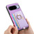 Google Pixel 11 Retro Cross Leather Ring Side Insert Card Bag MagSafe Phone Case - Purple