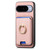 Google Pixel 11 Retro Cross Leather Ring Vertical Insert Card Bag MagSafe Phone Case - Pink