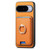 Google Pixel 11 Retro Cross Leather Ring Vertical Insert Card Bag MagSafe Phone Case - Yellow