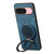 Google Pixel 11 Retro Leather Rotation Round Holder Phone Case - Blue