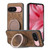 Google Pixel 11 Retro Leather Rotation Round Holder Phone Case - Brown