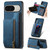 Google Pixel 11 Retro Leather Zipper Wallet Back Phone Case - Blue