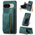 Google Pixel 11 Retro Leather Zipper Wallet Back Phone Case - Green