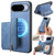 Google Pixel 11 Retro MagSafe Zipper Wallet Card Bag Back Phone Case - Blue