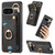 Google Pixel 11 Retro Skin-feel Ring Card Bag Phone Case with Hang Loop - Black