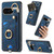 Google Pixel 11 Retro Skin-feel Ring Card Bag Phone Case with Hang Loop - Blue