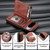 Google Pixel 11 Twill Fabric Ring Multi-card Wallet Vegan Leather Phone Case - Brown