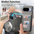 Google Pixel 11 Twill Fabric Ring Multi-card Wallet Vegan Leather Phone Case - Gray