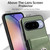 Google Pixel 11 Twill Fabric Ring Multi-card Wallet Vegan Leather Phone Case - Green