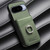 Google Pixel 11 Twill Fabric Ring Multi-card Wallet Vegan Leather Phone Case - Green