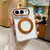 iPhone Duo Acrylic PC Magnetic Phone Case with 360-degree Rotating Ring Holder - Orange