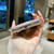 iPhone Duo Axial Magnetic Shell Pattern Phone Case with 360 Holder - Silver