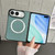 iPhone Duo CD Magsafe Magnetic Cloth Texture Phone Case - Light Green