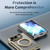 iPhone Duo Clear Plated Magnetic Ring Holder Integrated Film Phone Case - Silver