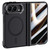 iPhone Duo Crazy Series Integrated Privacy Film Skin Feel Center Axis Magnetic Phone Case with Lens Holder - Black
