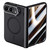 iPhone Duo Crazy Series Integrated Privacy Film Skin Feel Center Axis Magnetic Phone Case with Lens Holder - Black