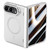 iPhone Duo Crazy Series Integrated Privacy Film Skin Feel Center Axis Magnetic Phone Case with Lens Holder - Silver