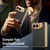 iPhone Duo Electroplated PC Fold Shockproof Vegan Leather Phone Case - Black