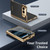 iPhone Duo Electroplated PC Fold Shockproof Vegan Leather Phone Case - Black