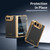 iPhone Duo Electroplated PC Fold Shockproof Vegan Leather Phone Case - Black