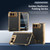 iPhone Duo Electroplated PC Fold Shockproof Vegan Leather Phone Case - Black