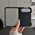 iPhone Duo Fiber Texture Fine Circle Magnetic Phone Case - Black