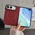 iPhone Duo Fiber Texture Fine Circle Magnetic Phone Case - Red