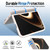 iPhone Duo Film Integrated Lens Frame Bracket Phone Case with Wristband - Apricot