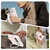 iPhone Duo Film Integrated Lens Frame Bracket Phone Case with Wristband - Apricot