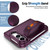 iPhone Duo Film Integrated Lens Frame Bracket Phone Case with Wristband - Wine Red