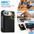 iPhone Duo Film Integrated Lens Frame Bracket Phone Case with Wristband / Pen - Black