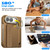 iPhone Duo Film Integrated Lens Frame Bracket Phone Case with Wristband / Pen - Gold
