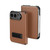 iPhone Duo Flip Cover Folding Holder Vegan Leather Protective Phone Case - Brown