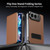 iPhone Duo Flip Cover Folding Holder Vegan Leather Protective Phone Case - Brown