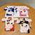iPhone Duo Foldable Plush Dairy Cow TPU Phone Case - Black Cow