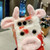 iPhone Duo Foldable Plush Dairy Cow TPU Phone Case - Black Cow