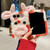iPhone Duo Foldable Plush Dairy Cow TPU Phone Case - Black Cow
