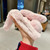 iPhone Duo Foldable Plush Rabbit TPU Phone Case - Pink