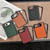 iPhone Duo Folding Shaft Magnetic Litchi Texture Leather Phone Case - Orange