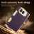 iPhone Duo Geometric Mesh Texture Vegan Leather Dual-Hinge Phone Case - Purple